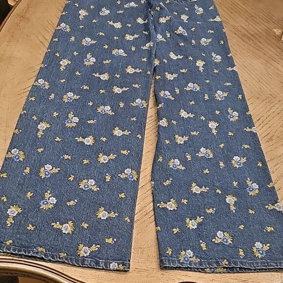 Avec Les Filles Denim Floral Jumpsuit Cap Sleeve Size 0 NWOT - Picture 12 of 16